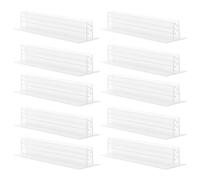 TOMETURE Lot de 10 Clips d'Étagère en Plastique Transparent Base Adhésive, Pince Publicitaire pour Supermarché, Support d'Affichage de Prix Rayons