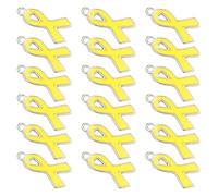 TOMETURE Lot de 100 Breloques Ruban en Alliage Jaune Surface Délicate, Charme Artisanal de Cœur pour Création de Bijoux DIY et Présents Exprimant L'amour