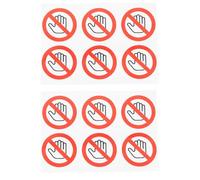 TOMETURE Lot de 12 autocollants d'avertissement « Ne pas toucher » - Étiquettes de sécurité pour la protection des équipements d'entrepôt et de bureau - Autocollants en vinyle de 5 cm (2