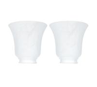 TOMETURE Lot de 2 Abat-jours en Verre Mat E27 pour Lampe de Salon, Facile à Assembler, Réutilisable, Design Simple et Élégant pour Lampe de Table
