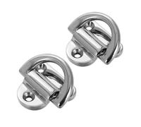 TOMETURE Lot de 2 Anneaux en D pour Fixation sur remorque, camionnette ou Camping-Car. Anneaux en D en Acier Inoxydable de 8 mm, pour Supports de Plateau de Chargement. Fixation encastrée.