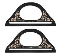TOMETURE Lot de 2 anses de sac à main en bois en forme de D, poignée décorative, 25 cm (10 pouces) de rechange pour sacs de plage, cabas en toile et autres accessoires de confection de à main