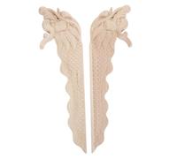 TOMETURE Lot de 2 appliques décoratives en bois sculpté, motif dragon, pour meubles, dessus de placard orné (non fini), appliques pour meubles de cuisine, décoration murale pour porte de placard.