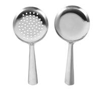 TOMETURE Lot de 2 cuillères à égoutter et de service - Grande cuillère perforée et cuillère standard - Cuillères de service en acier inoxydable pour buffets, banquets et fêtes de fin
