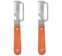 TOMETURE Lot de 2 éplucheurs à légumes : couteau, éplucheur, ouvre-bouteille et trancheuse à oignons verts - Lame en acier inoxydable - Outil de cuisine idéal pour les fruits, les agrumes, les