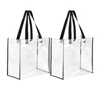 TOMETURE Lot de 2 sacs transparents homologués pour les événements en stade, format 30 x 30 x 15 cm, avec poignée, pour la salle de sport, les concerts, les événements sportifs et les festivals.