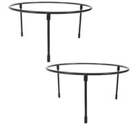 TOMETURE Lot de 2 supports à pizza : présentoir rond pour plateaux à pizza - 21,6 x 10,9 cm, support robuste en métal pour la présentation des aliments à la maison, restaurant ou lors de