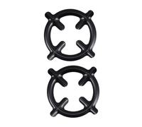 TOMETURE Lot de 2 Supports pour Cuisinière à Gaz en Acier Noir Support de Brûleur Stable pour Cafetière Moka Compact pour Usage Domestique et Café Maniques Ménagères Résistantes