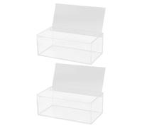 TOMETURE Lot de 2 supports pour lingettes assouplissantes : Boîte distributrice empilable avec couvercle pour dosettes de lessive, poudre et perles parfumées (15 x 7,5 cm).