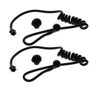 TOMETURE Lot de 2 Tubes acoustiques spiralés de Rechange pour Radio, oreillette de, avec Embouts Auriculaires, pièces détachées Noires