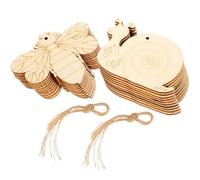 TOMETURE Lot de 20 Tranches de Bois à Colorier Insectes Créatifs pour Bricolage Diy, Décorations en Bois Naturel Formes Escargot et Abeille pour Garçon et Filles