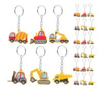 TOMETURE Lot de 24 porte-clés de chantier : petits cadeaux sur le thème de l’architecture pour les étudiants en ingénierie ( , chariot élévateur, bulldozer, camion-citerne, excavatrice).