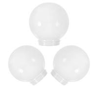 TOMETURE Lot de 3 Abat-jours Boule en Acrylique Blanc, Rond, Pratique et Protecteur pour Lampe D'extérieur, Diamètre 7,5 Cm, pour Éclairage de Rue et Mobilier Extérieur