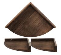 TOMETURE Lot de 3 étagères d'angle murales - Étagère Flottante en Bois - Support Suspendu d'angle pour Salle de Bain, Chambre, Cuisine, Douche, etc.