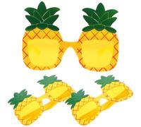 TOMETURE Lot de 3 lunettes de soleil hawaïennes amusantes en forme d'ananas pour une fête sur la plage ou la piscine - Accessoires photo d'été pour une réunion sur île tropicale