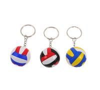 TOMETURE Lot de 3 porte-clés de volley-ball avec anneau en cuir, accessoires de sport pour anniversaires, récompenses d'équipe, souvenirs de tournois sportifs