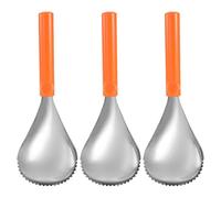TOMETURE Lot de 3 pour séparer la pulpe de Citrouille : grattoir Manuel dentelé pour Fruits - séparateur de pulpe de Citrouille, dénoyauteur de Poire - cuillère à légumes en Acier Inoxydable