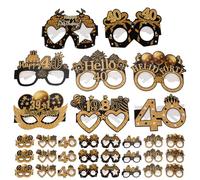 TOMETURE Lot de 32 lunettes pour 40e anniversaire : accessoires photo, montures en papier, décorations pour photomaton et accessoires de fête.