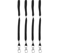 TOMETURE Lot de 4 Cordons pour de Ski avec Clips métalliques - Dragonnes de sécurité - Attaches élastiques pour de Ski - Accessoires pour Suspendre Les moufles