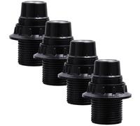 TOMETURE Lot de 4 Douilles D'ampoule E14 en Plastique Noir, Faciles à Installer et Pratiques, Support de Douille pour Lampe Plafond, pour Garages et Ateliers