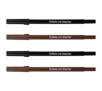 TOMETURE Lot de 4 feutres alimentaires : stylos à pointe fine double face de qualité alimentaire pour écrire sur les biscuits et le fondant - stylos pour décorer les gâteaux et les desserts.