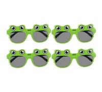 TOMETURE Lot de 4 lunettes grenouille dessin animé : accessoires mignons pour photomaton, montures de lunettes amusantes sur le thème des animaux pour fête foraine, accessoires de déguisement