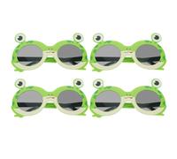 TOMETURE Lot de 4 lunettes grenouille dessin animé : accessoires mignons pour photomaton, montures de lunettes amusantes sur le thème des animaux pour fête foraine, accessoires de déguisement