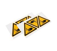 TOMETURE Lot de 6 Autocollants D’Étiquettes de Sécurité Adhésives 100 MM Triangulaires Panneaux D’Avertissement Pincement Main pour Signalisation Industrielle et Prévention des Risques au
