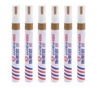 TOMETURE Lot de 6 marqueurs à peinture à base d'huile - Marqueur doré à séchage rapide et résistant à l'eau, idéal pour peindre sur roches, tombes, tissus, céramique, bois, et