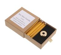 TOMETURE Lot de 6 mini bougies de coniques en cire avec support en laiton pour la relaxation, le yoga et la décoration intérieure. Durée de combustion : 30 minutes.