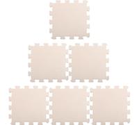 TOMETURE Lot de 6 Tapis D’Éveil Emboîtables en Mousse Beige Tapis de Sol pour Bébé Doux et Portable pour Chambre D’Garçon et Filles et Espace de Jeu Sécurisé
