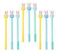 TOMETURE Lot de 9 Stylos à Écrire en Silicone Forme Lapin Kawaii, Écriture Fluide, Légers et Petits, pour Étude et Fournitures Scolaires Garçon et Filles