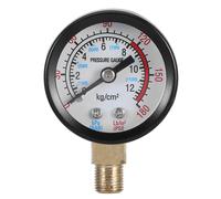 TOMETURE Manomètre Compresseur Air 0-12 Kg Fonction Rapide et Étui de Protection, Montage Arrière en Laiton, pour Utilisation Industrielle Polyvalente