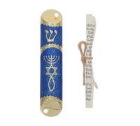 TOMETURE Mezouza Métal Parchemin pour Porte Judaica, Coffret Présent Bénédiction et Montage Simple