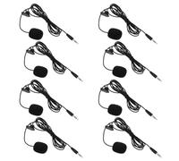 TOMETURE Microphone à Pince Noir PVC 8 Pièces pour Enregistrement Voix Rapport Signal Bruit ≥60db, Clip-on Facile à Transporter, pour Streaming et Chat Vidéo sur Ordinateur Portable