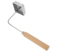 TOMETURE Moule à Snacks Frits Carré en Alliage D'aluminium Manche Long en Bois, Ustensile Cuisine Antiadhésif pour Friture Maison, Moule à Pâtisserie pour Galettes de Carottes Râpées