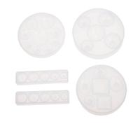 TOMETURE Moule en Silicone Blanc Formes Rondes et Rectangulaires 5 Pièces Facile à Nettoyer et Recyclable pour Bijoux pour Création Artisanale Quotidienne