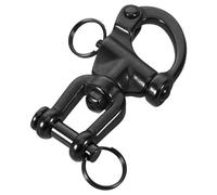 TOMETURE Mousqueton pivotant en Acier Inoxydable - Crochet à Ressort à dégagement Rapide Haute résistance - Manille de drisse de qualité Marine pour gréement de Bateau et Escalade, Noir