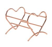 TOMETURE Organisateur de Pinceaux et Éponges à Maquillage de Cœur, Support de Rangement pour Accessoires de Beauté, Étui Séchage Cosmétique, Accessoire pour Coiffeuse, Couleur Or Rose