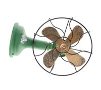 TOMETURE Ornement Ventilateur Vintage en Plastique Vert, Décoration Ronde Rustique pour Chambre à Coucher, Style Décontracté et Non Fonctionnel, Accessoire Décoratif pour Maison