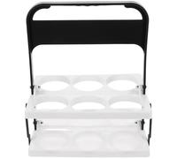 TOMETURE Panier à Bière avec Poignée Pliable en Plastique PP Noir, Support Multifonctionnel Transporteur Pratique pour Bouteilles pour Usage Quotidien et Fêtes Spéciales