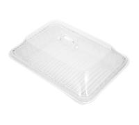 TOMETURE Panier Alimentaire Rectangulaire Facile à Transporter en Plastique avec Couvercle, Panier à Tressé Blanc 35x25x15 Cm et Rangement Pratique Cuisine Réutilisable