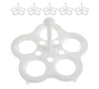 TOMETURE Panier Vapeur Blanc 6 Pièces pour Cuisson des Œufs 5 Trous, Support Léger et Compact en Plastique Réutilisable Cuisine Quotidienne