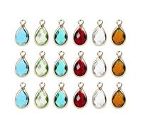 TOMETURE Pendentif Goutte D’eau en Alliage et Verre 30 Pièces | DIY pour Boucles D’oreilles et Colliers, Style Chic Créatif, Assortiment Varié pour Montage Couleur Aléatoire