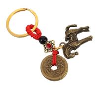 TOMETURE Pendentif Voiture en Laiton Doré pour Rétroviseur, Ornement de Bénédiction Feng Shui Facile à Accrocher, Accessoire Décoratif pour Voiture Attirant Richesse et Protection
