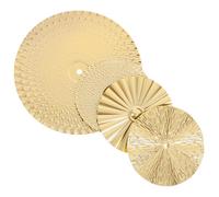 TOMETURE Pendentifs Muraux Ronds en Fer Doré Accessoires Décoratifs Créatifs et Élégants Lot de 4 Décoration Murale Artistique et Originale pour Cour et Jardin