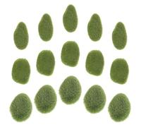 TOMETURE Pierres Moussues Artificielles 15 Pièces Boules Décoratives pour Aquarium Mousse Verte Miniature pour Terrariums et Aménagement Paysager Intérieur