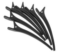 TOMETURE Pinces à Cheveux Accessoires Pratiques pour Coiffure et Séparation des Mèches en Plastique Noir Lot de 6 Surface Lisse Couleur Aléatoire Sûres Salon ou Domicile