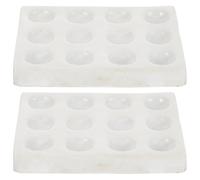 TOMETURE Plaque à Points Lot de 2 Pièces en Céramique Blanche 12 Trous Finition Soignée pour Essais Chimiques en Laboratoire pour Expérience Scientifique