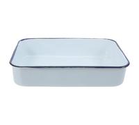 TOMETURE Plaque de cuisson rectangulaire en émail - Plaque à pâtisserie vintage à bords relevés pour biscuits et rôtis - de cuisson en émail pour la cuisine et les réceptions